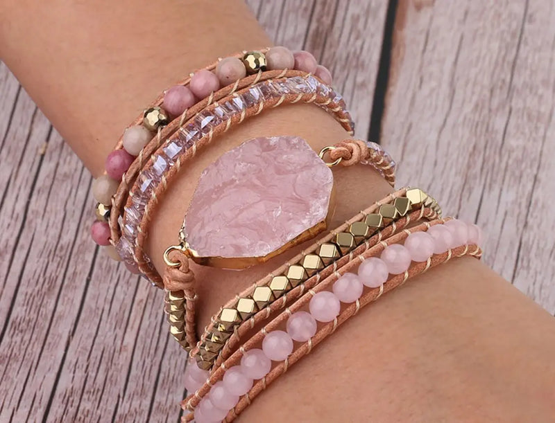 Pulseira Pedra Rosa